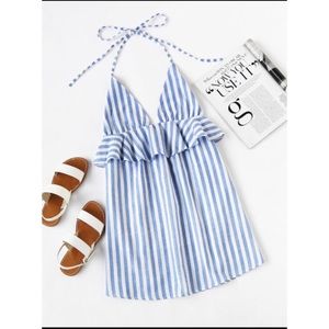 NWOT STRIPED BLUE AND WHITE Dress